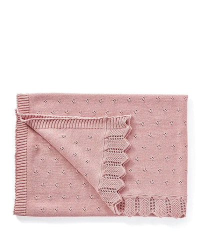 Nana Huchy Pointelle Frill Baby Blanket-Sky, Grey or Pink